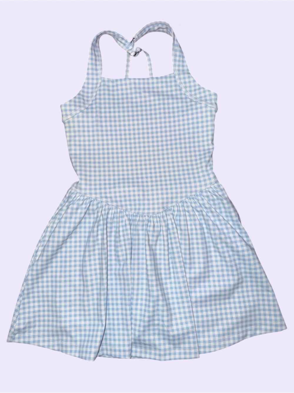 Abercrombie & Fitch Light Blue Gingham Halter Sundress